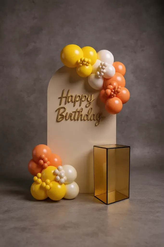 Golden Sunset Birthday Backdrop Package